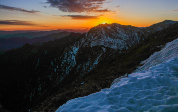 冰雪秦岭，夕阳遗梦