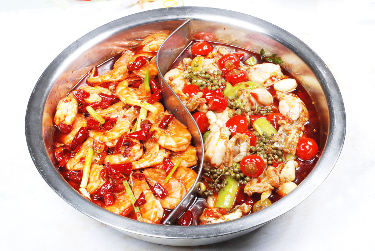 大虾牛蛙鸳鸯锅 - 唐唐风 - 图虫