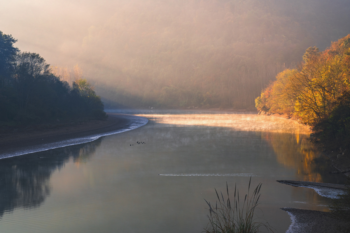远安鸳鸯湖晨光