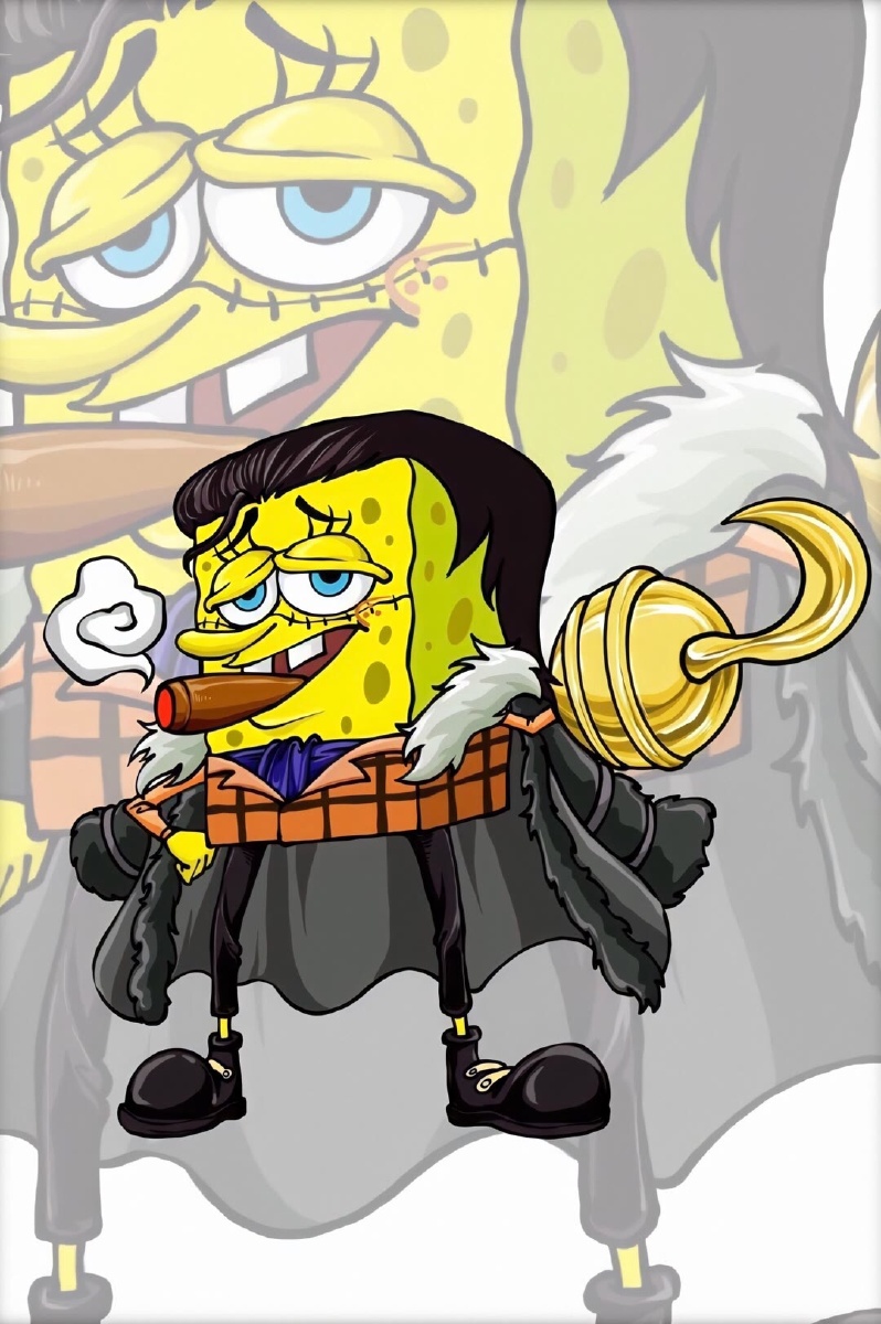 海绵宝宝cosplay海贼王,超级酷