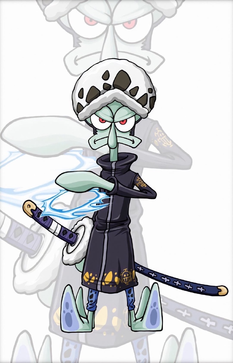 海绵宝宝cosplay海贼王,超级酷