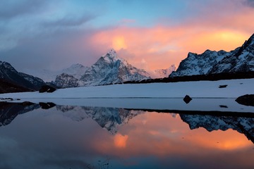 夕阳下的Ama Dablam