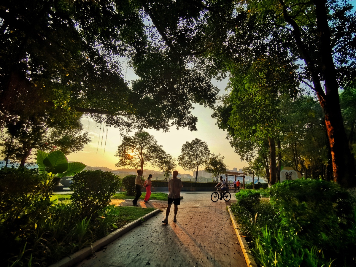 梅城归读公园的早晨