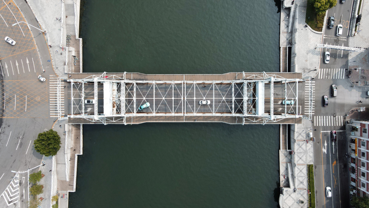 天津解放桥俯视