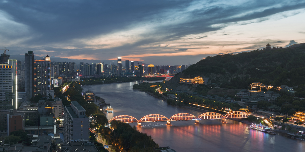 金城兰州日落夕阳