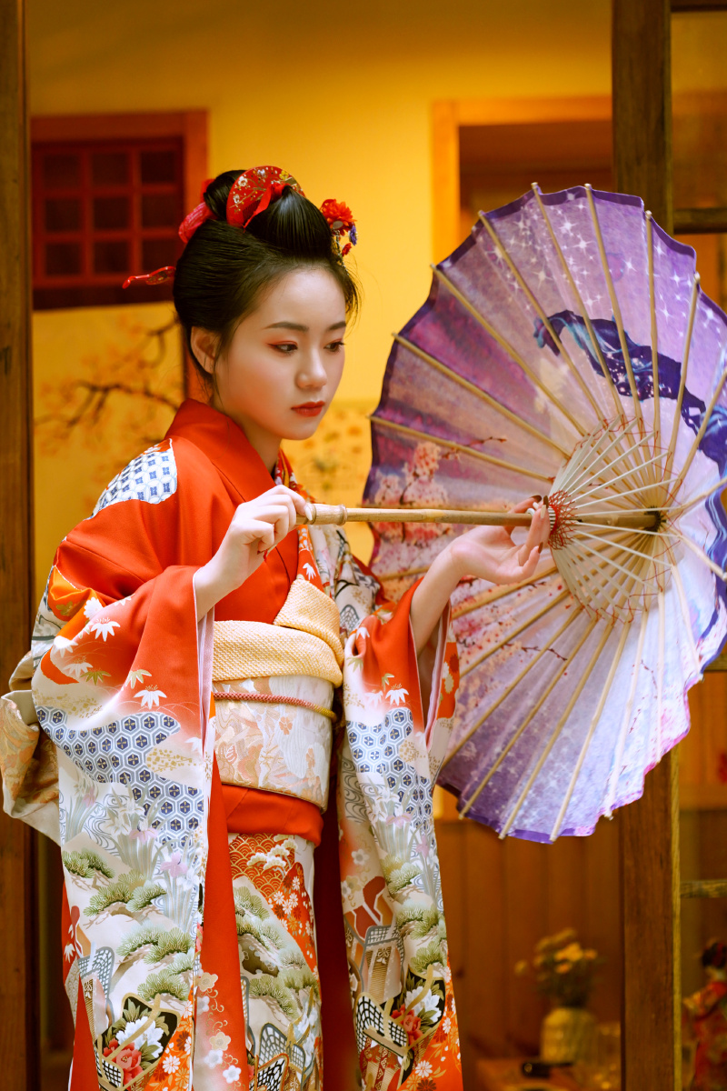 正统和服振袖着付拍摄练习