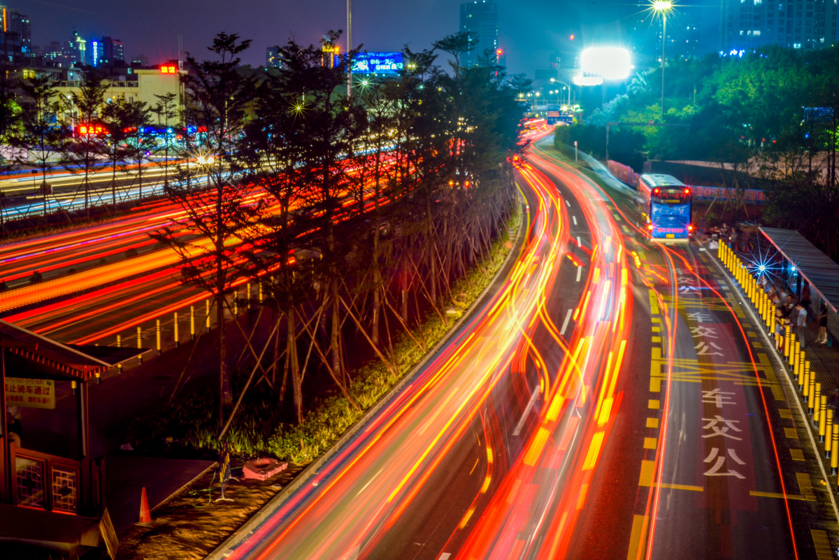 深圳以前的南头关现在的深南北环立交美丽夜景