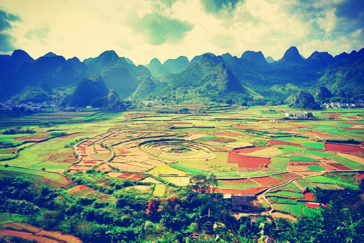 八卦田摄于兴义万峰林