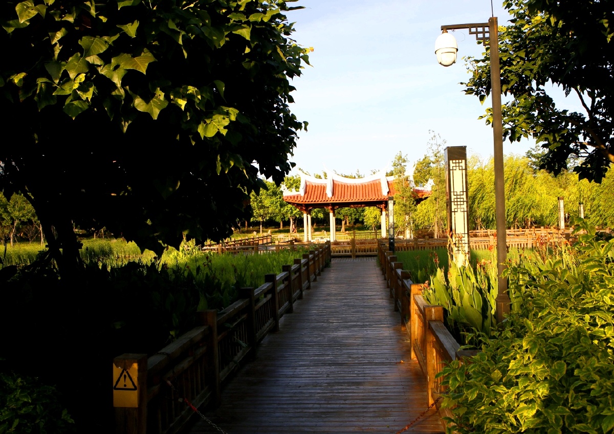 泉州晋江北岸公园笋江园大气秀丽宽阔景点丰富多彩小桥流水亭台水榭