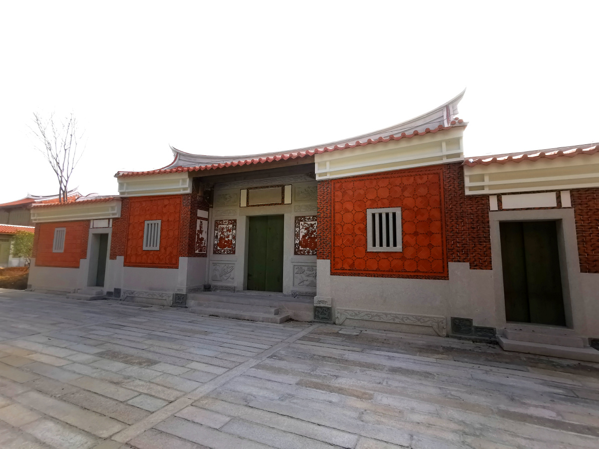 闽南古大厝红白为主调燕尾屋檐石雕砖雕浮雕各种闽南建筑流派精湛技艺