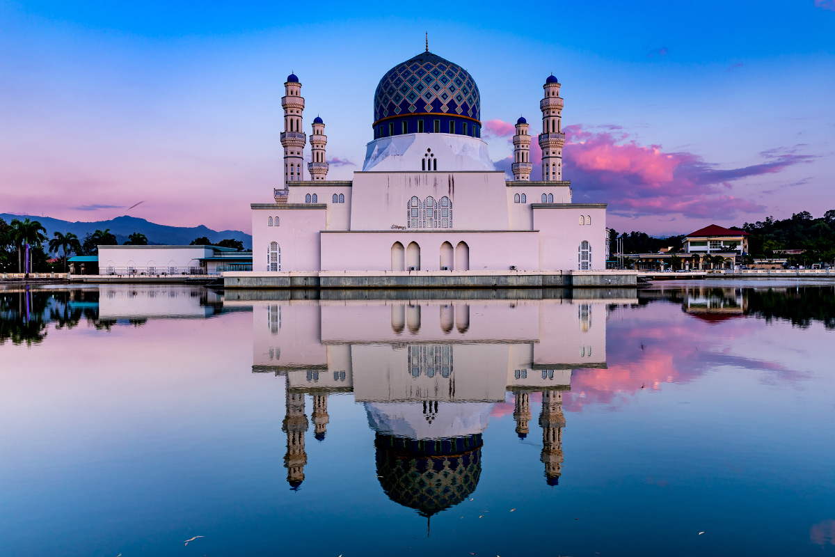 亚庇水上清真寺日落