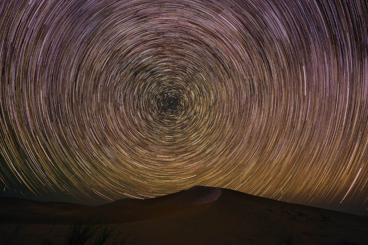 凌晨三点北极星依旧闪亮那就来一张星轨腾格里沙漠