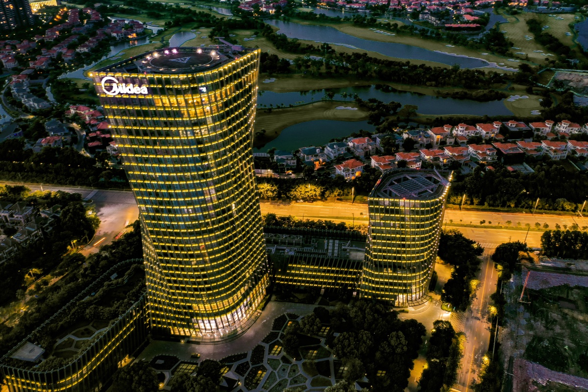 顺德北滘,城市,办公楼,写字楼,美的,夜景,制造业公司,库卡