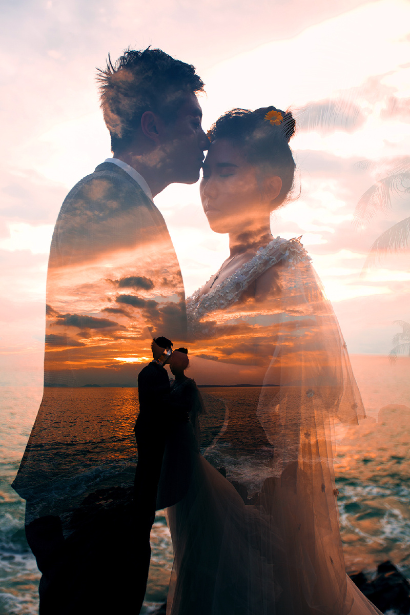 多重曝光下的婚纱照客照欣赏