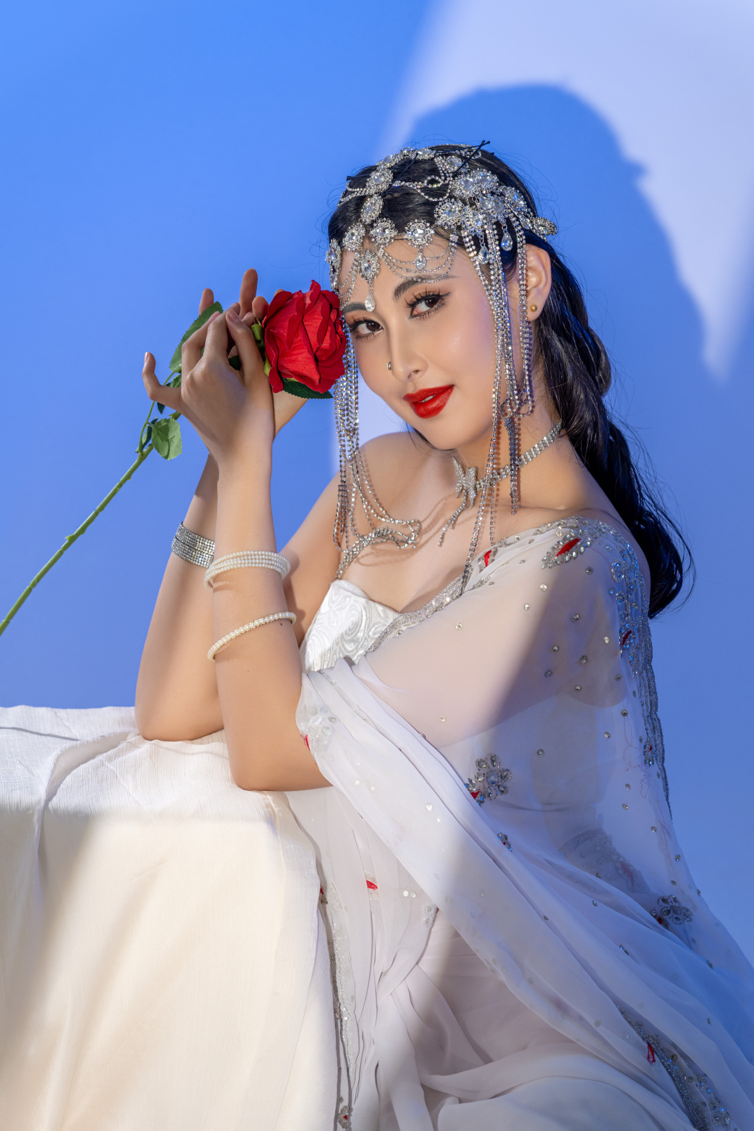 印度纱丽蓝色灯光