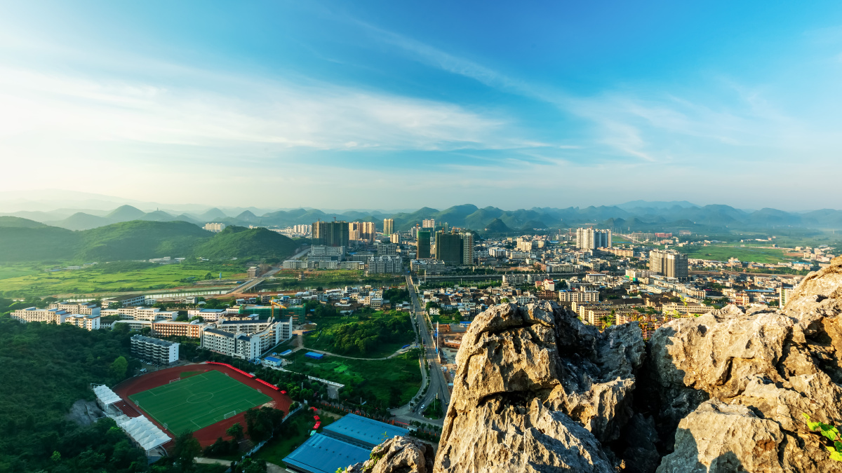 晨曦中的江永县城