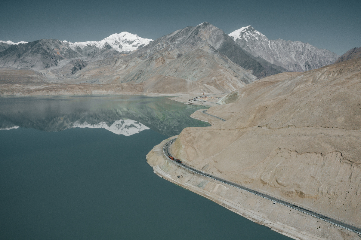 难得一见的,白沙湖镜面.