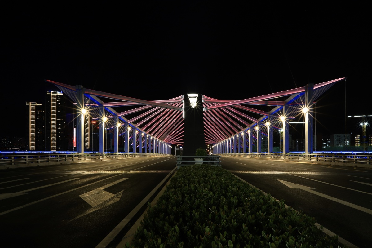 大鹏展翅拍摄于深圳前海梦海桥