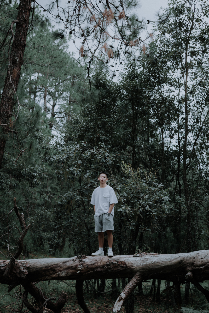 男生树林情绪写真