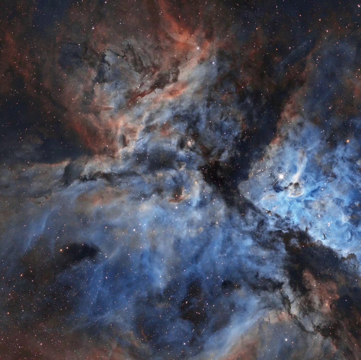 船底座星云窄带hoo智利天文台05m拍摄