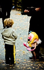 Child and a Puppet Player in Cen