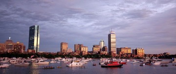 skyline with boats