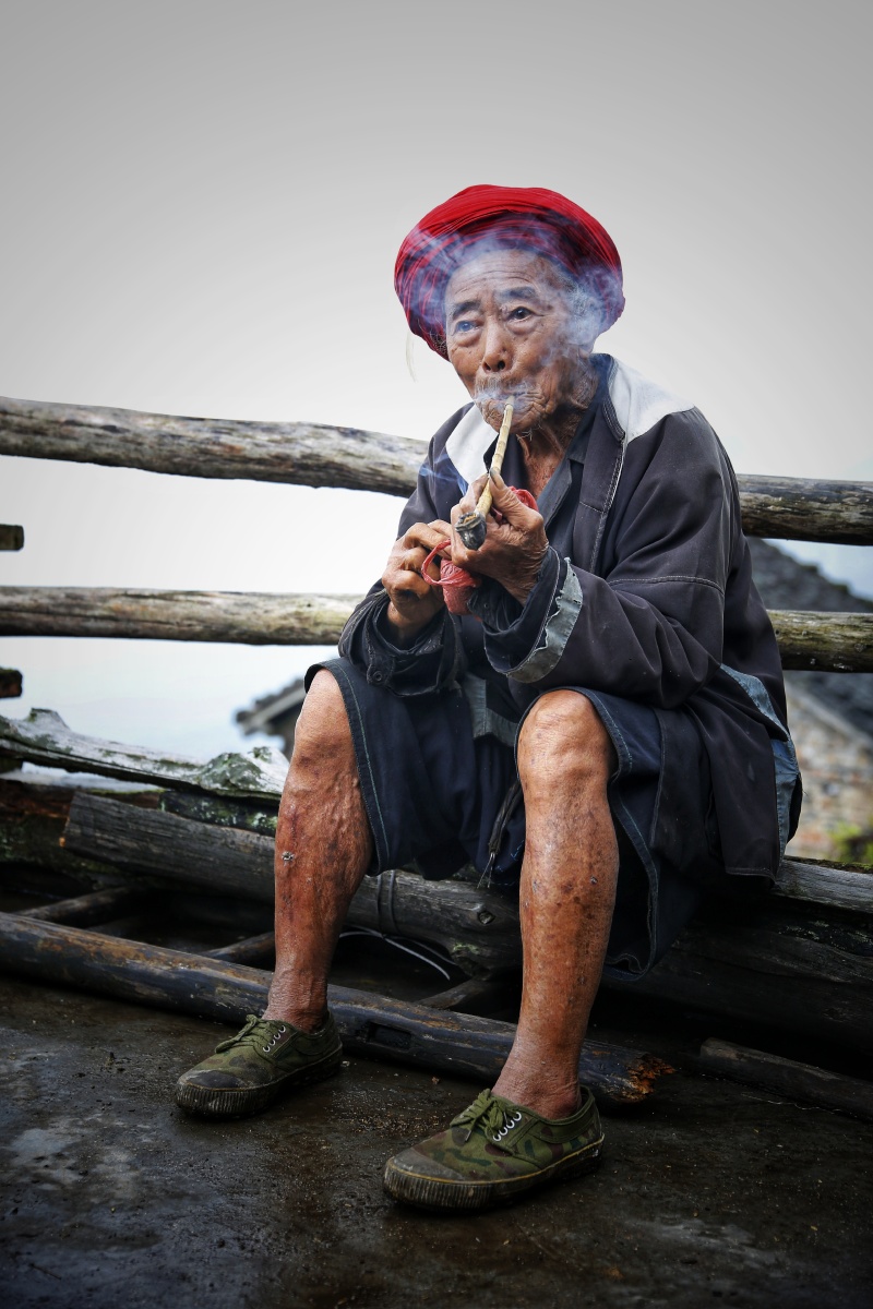 悠然自得的阿公