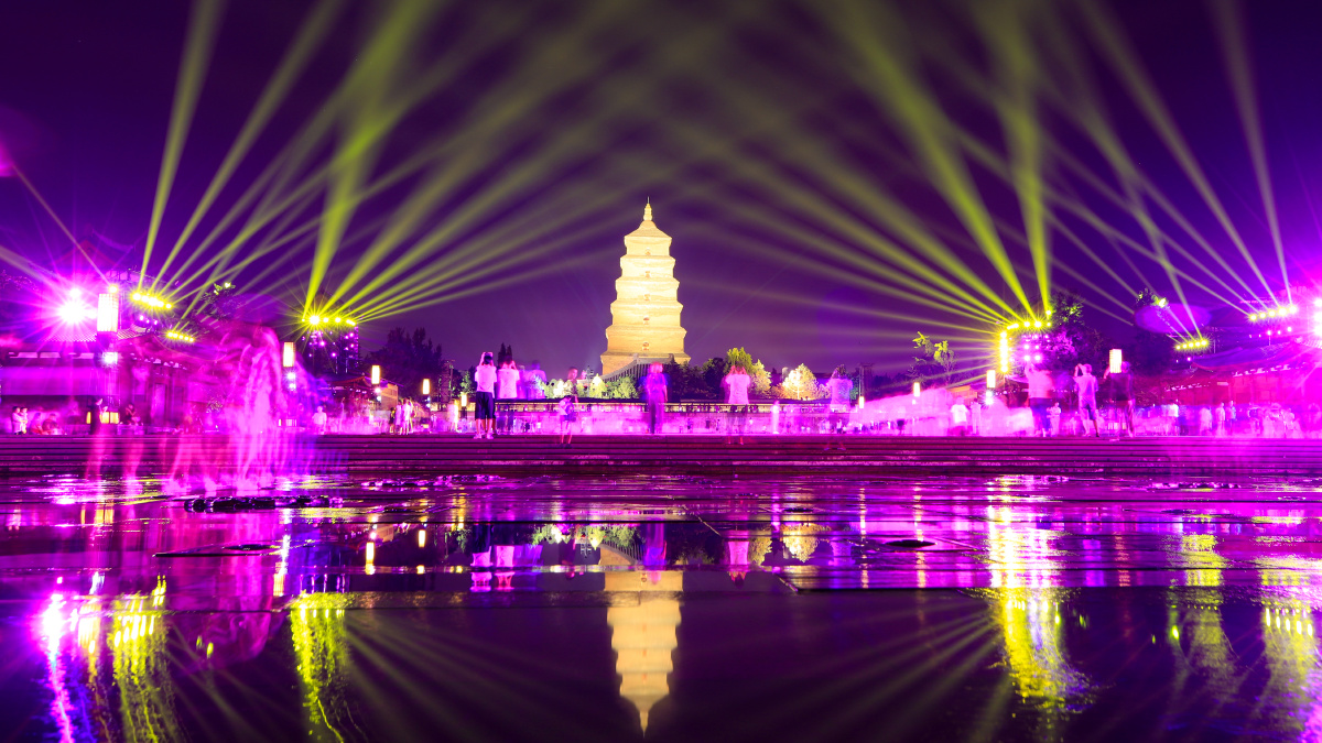 大雁塔的灯光秀