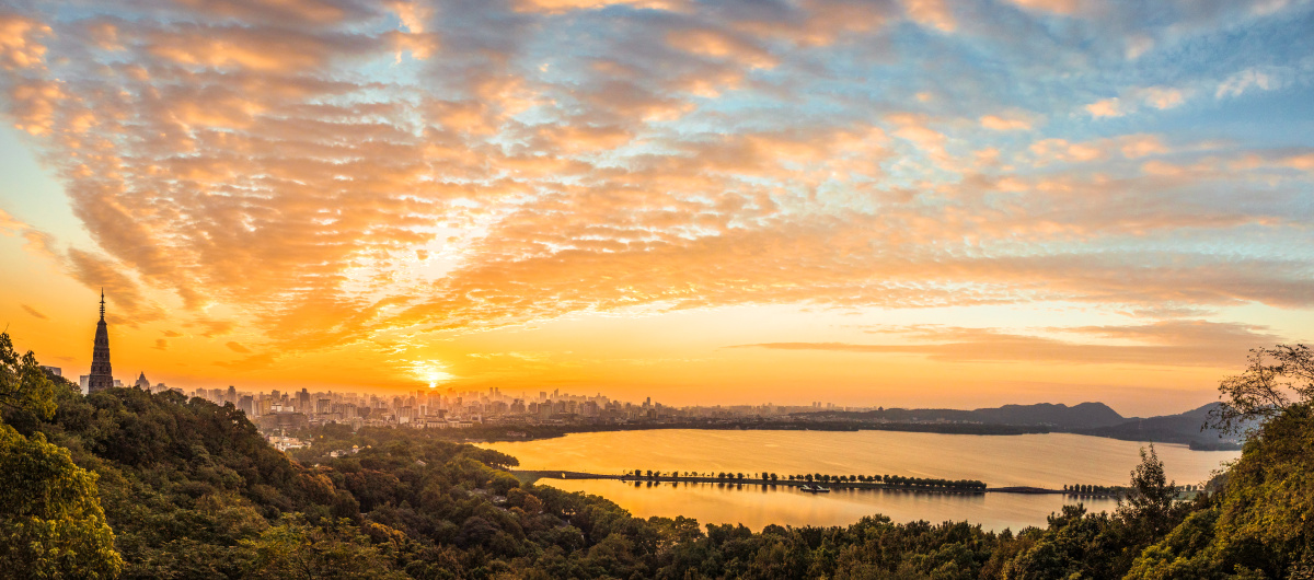 杭州西湖日出