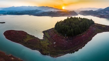 湖龟望日