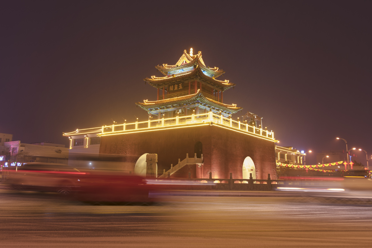 塞上定边夜色美