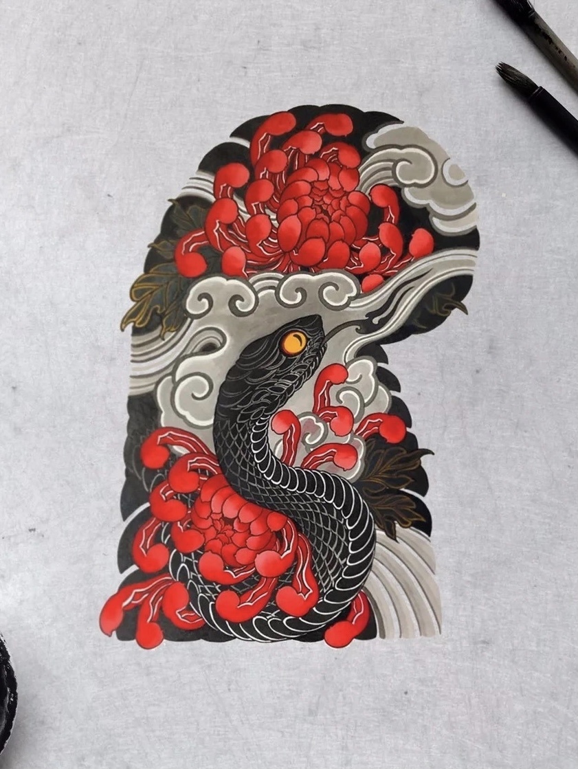 老传统花臂半胛