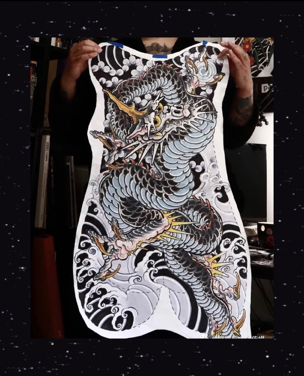 传统图花臂满背樱花