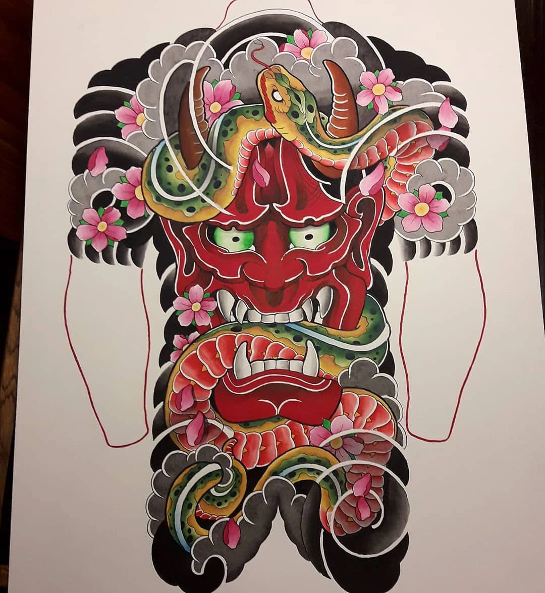 满背花臂半臂
