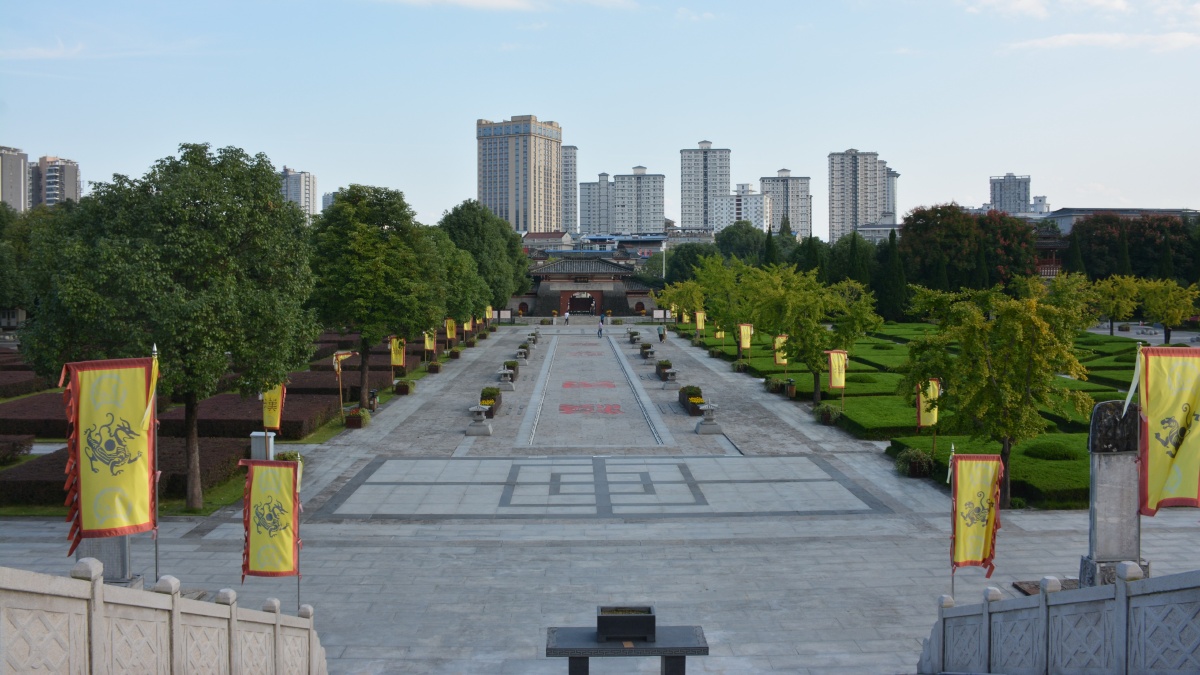 汉中古汉台拜将坛汉江中秋夜景