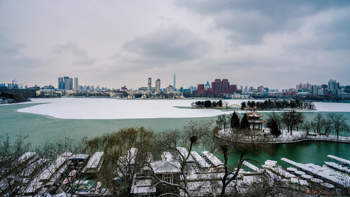 天津风光水上雪景