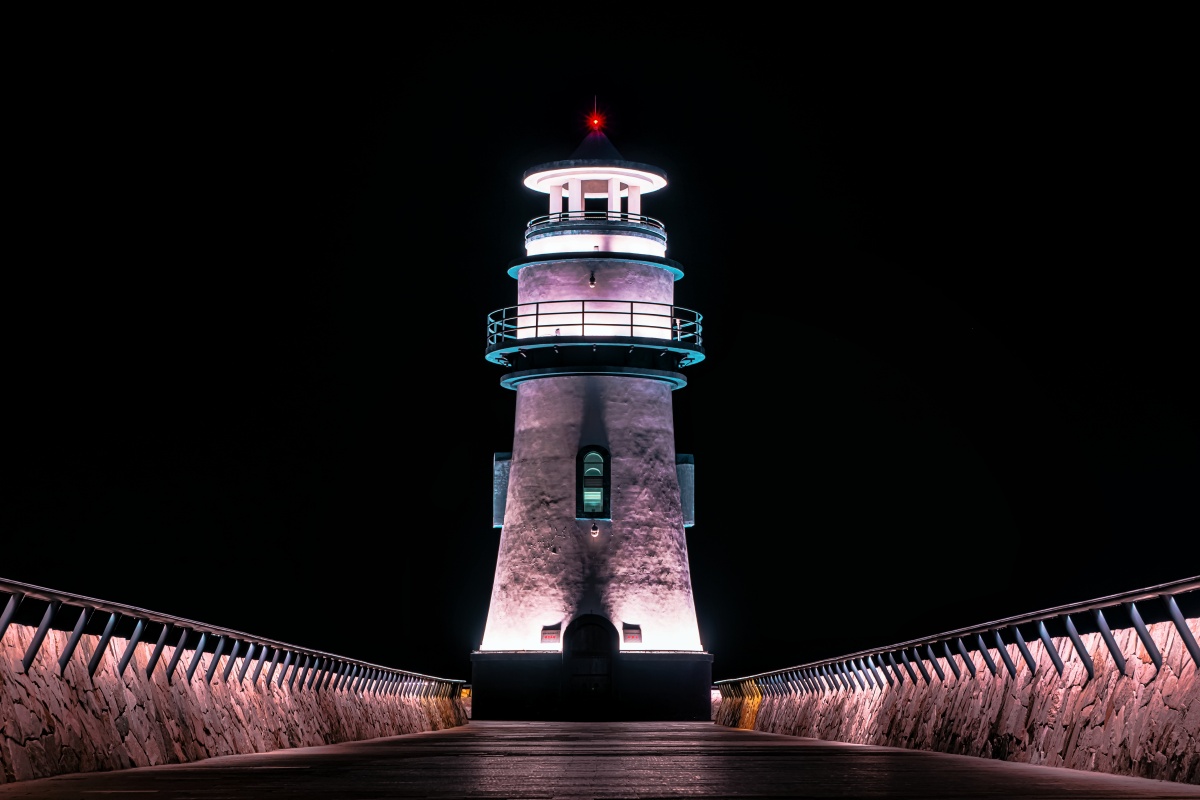 灯塔海上指引方向的明灯