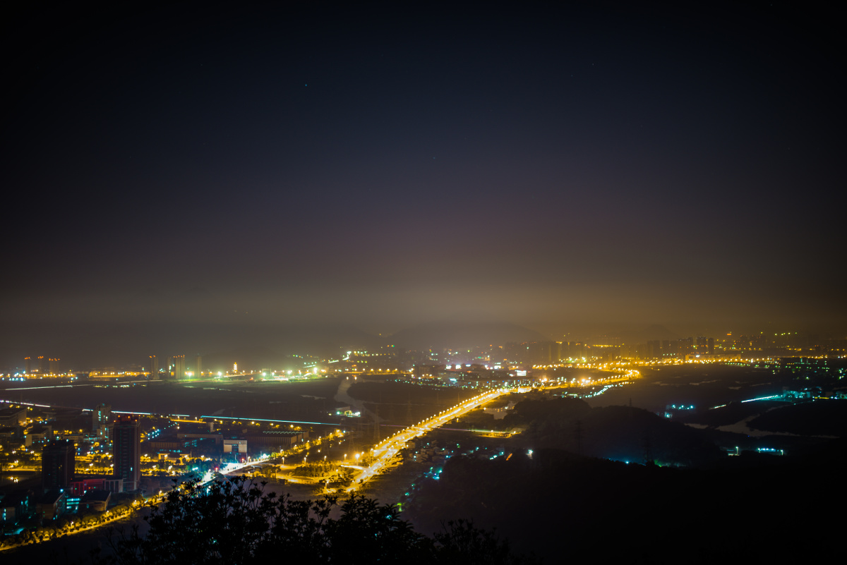 大罗山顶拍摄星空和夜景