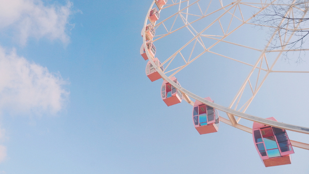 顾村公园61粉色摩天轮下的早樱