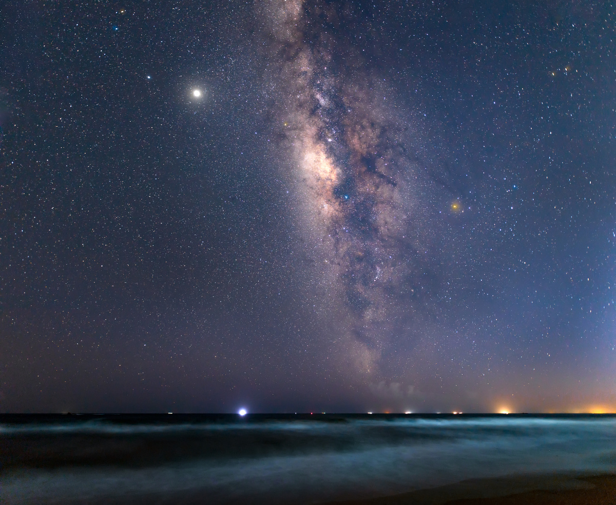 广东的海边星空
