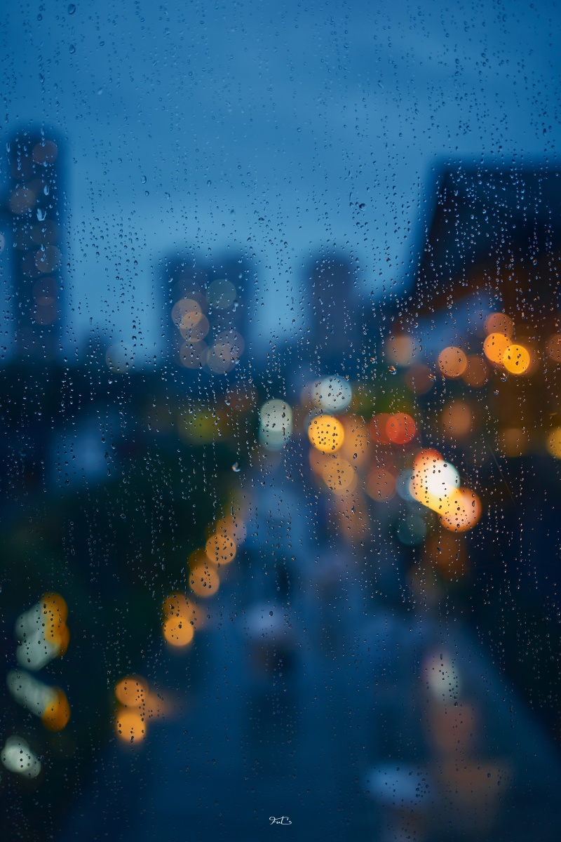 我路过我的城市雨夜.