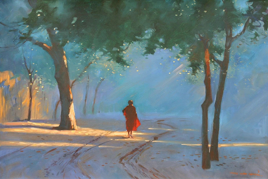 艺术大师画作里的构图感受光影与意境的美妙