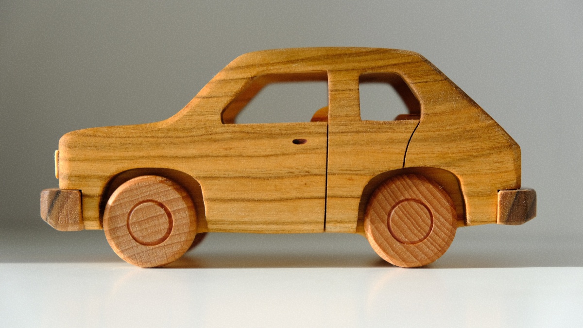 实木汽车模型老爷车菲亚特126p纯手工桤木苹果树