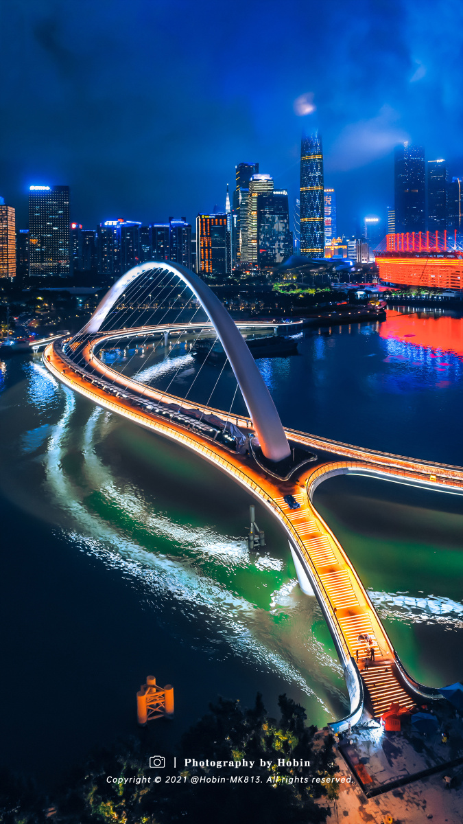 广州海心桥广州首座跨江人行桥开通啦很高兴受邀提前打卡拍摄这座海