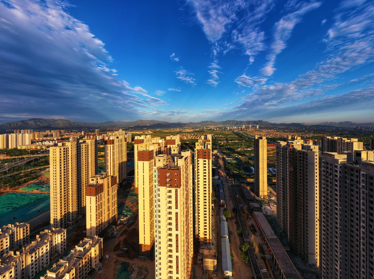 航拍石家庄清晨