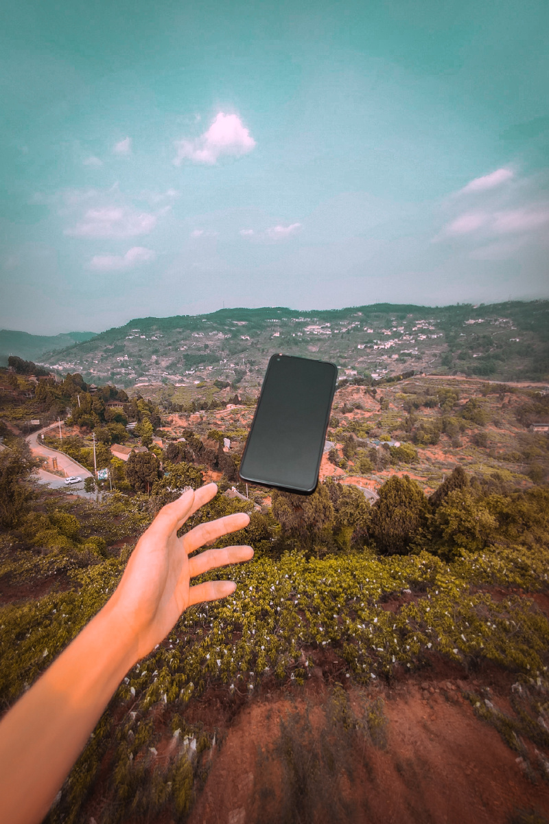 手机创意摄影山青橙