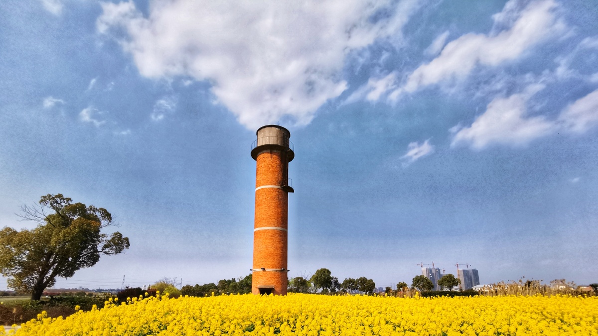 杭州皇国山市民公园的旧式水塔还能客串烟囱希望能一直保留下来苦等