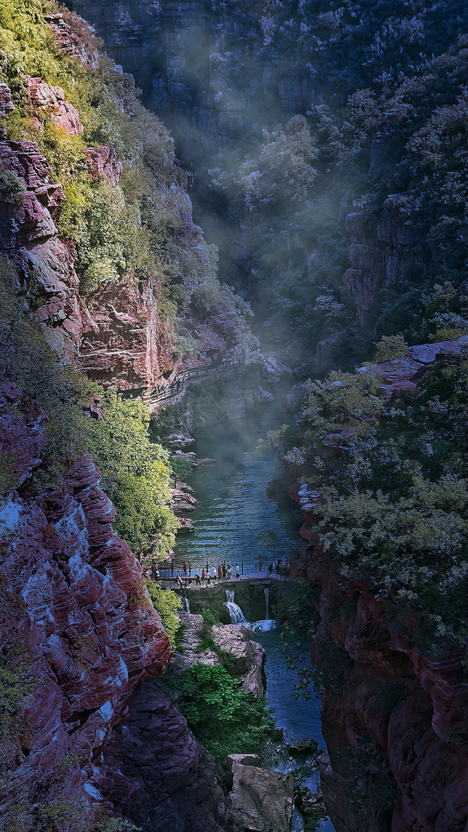修武云台山红石峡晨景
