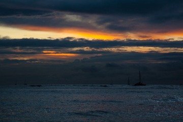 海滩上看日落