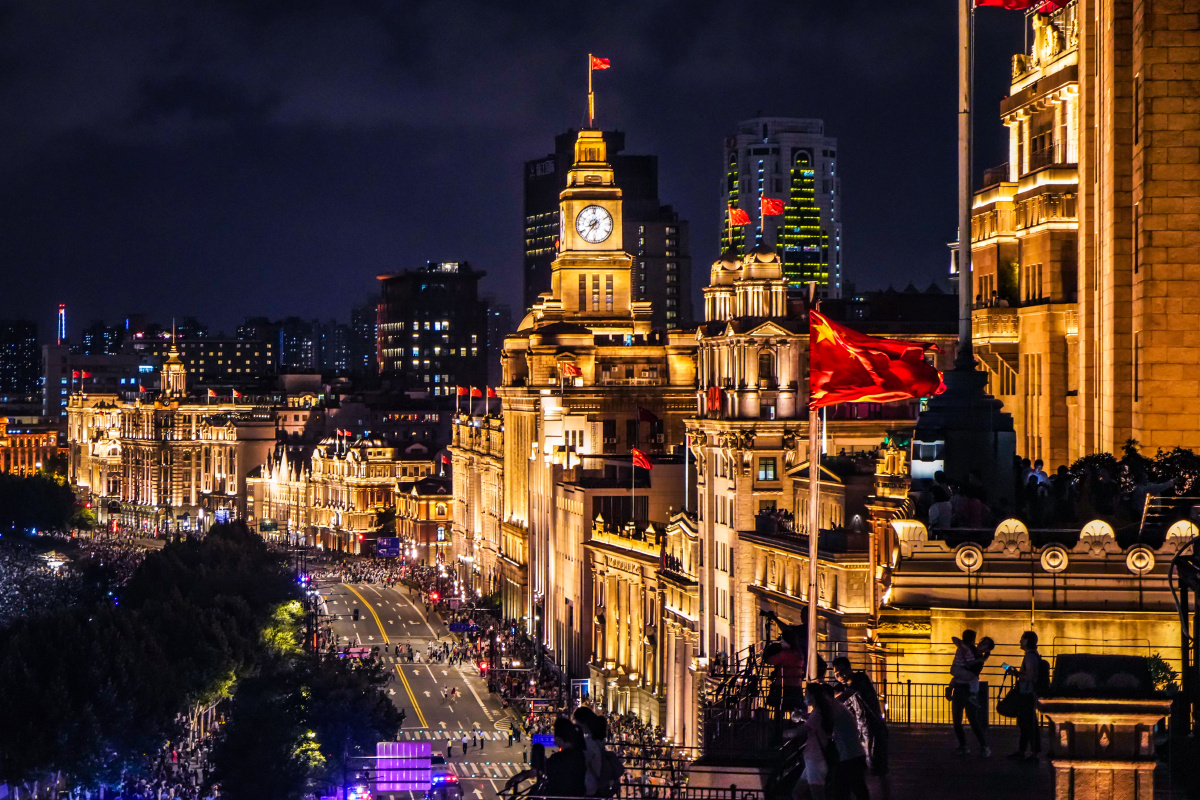 建党百年上海外滩灯光秀